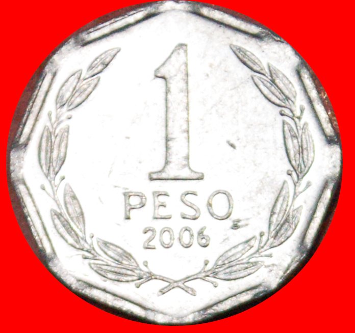  * ACHTECKIG: CHILE ★ 1 PESO 2006! VZGL STEMPELGLANZ! OHNE VORBEHALT!   