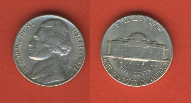  USA 5 Cents 1972 D   