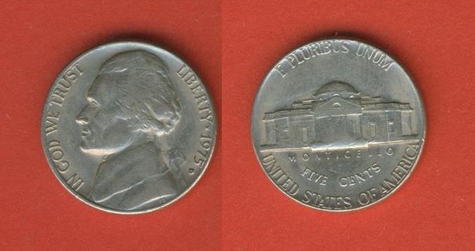  USA 5 Cents 1975 D   