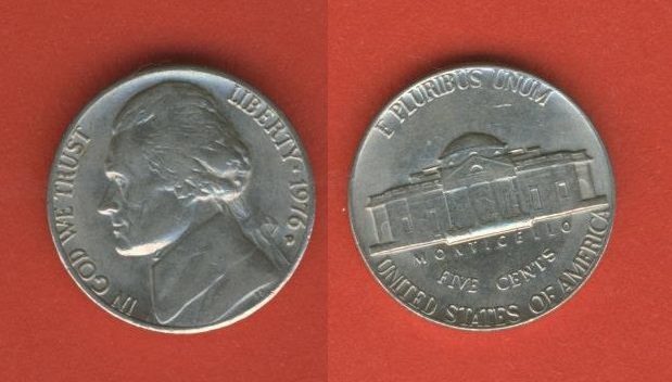  USA 5 Cents 1976 D   