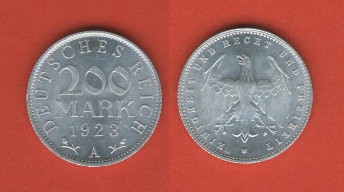  Weimar 200 Mark 1923 A   