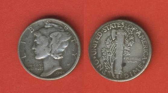  USA  1 Dime 1944   