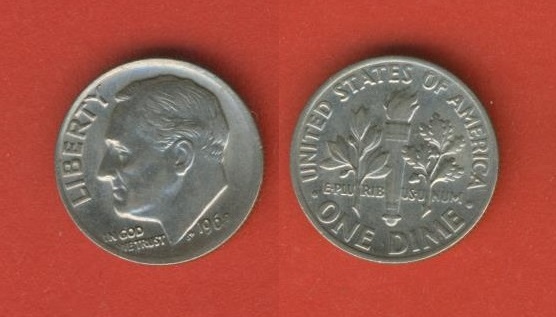  USA  1 Dime 1968   