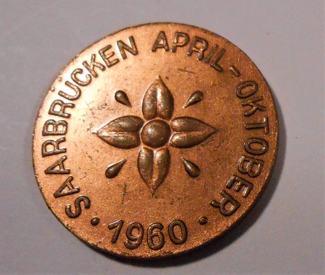  T:1.1 Token Dt.-Franz. Gartenschau Saarbrücken 1960   