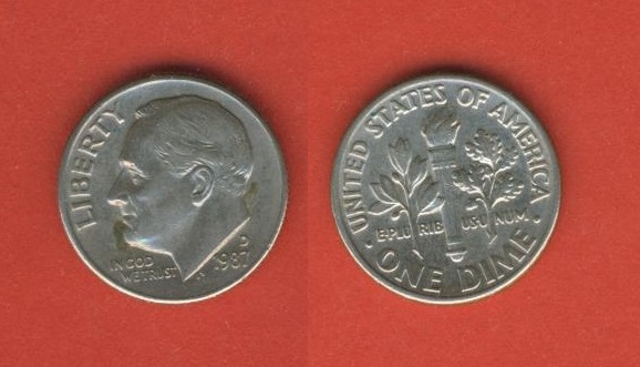  USA  1 Dime 1987 D   