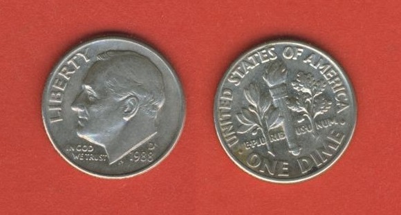  USA  1 Dime 1988 D   