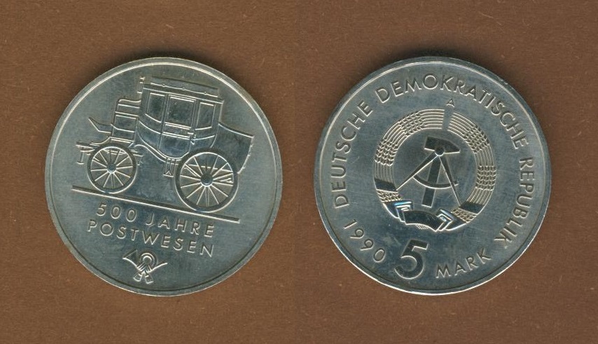  DDR 5 Mark 1990 Postwesen   