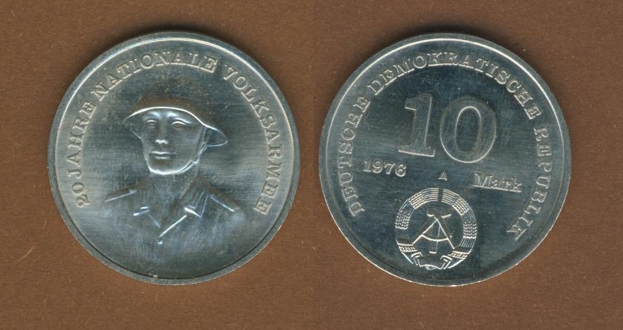  DDR 10 Mark 1976 20 Jahre Nationale Volksarmee   