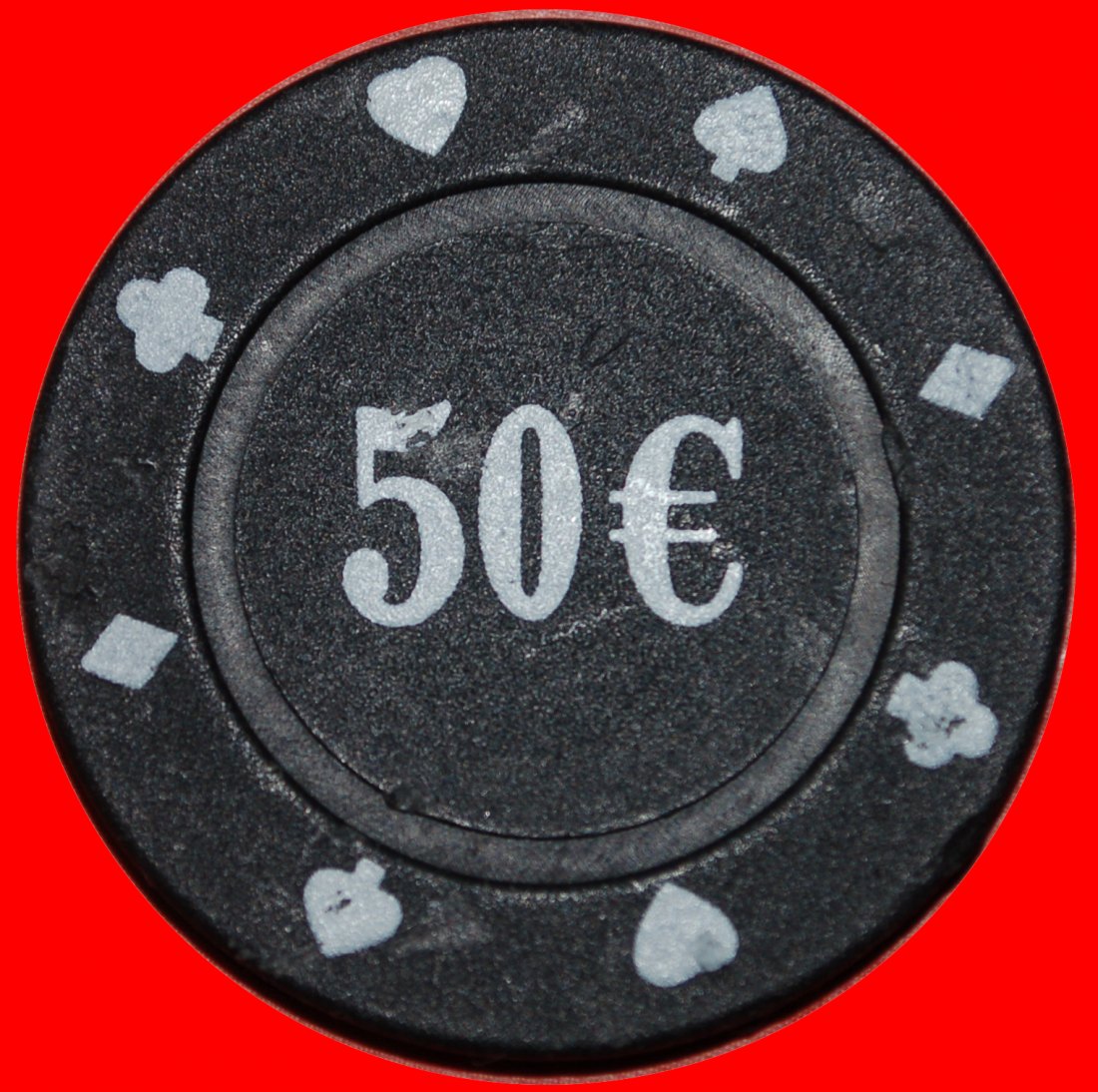  * LARGE DENOMINATION: UNKNOWN CASINO ★ 50 EURO POKER CHIP!★LOW START ★ NO RESERVE!   