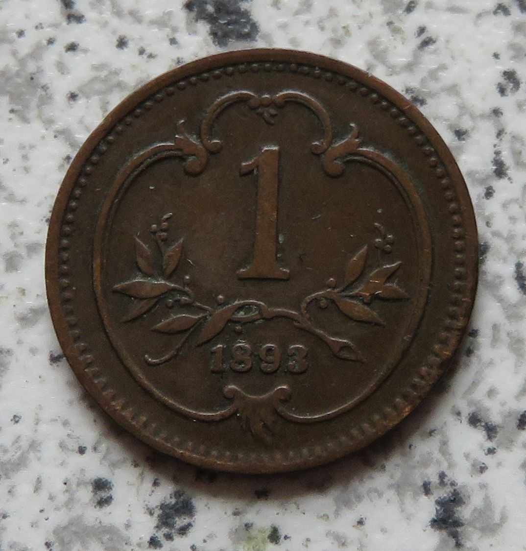  Österreich K & K 1 Heller 1893   