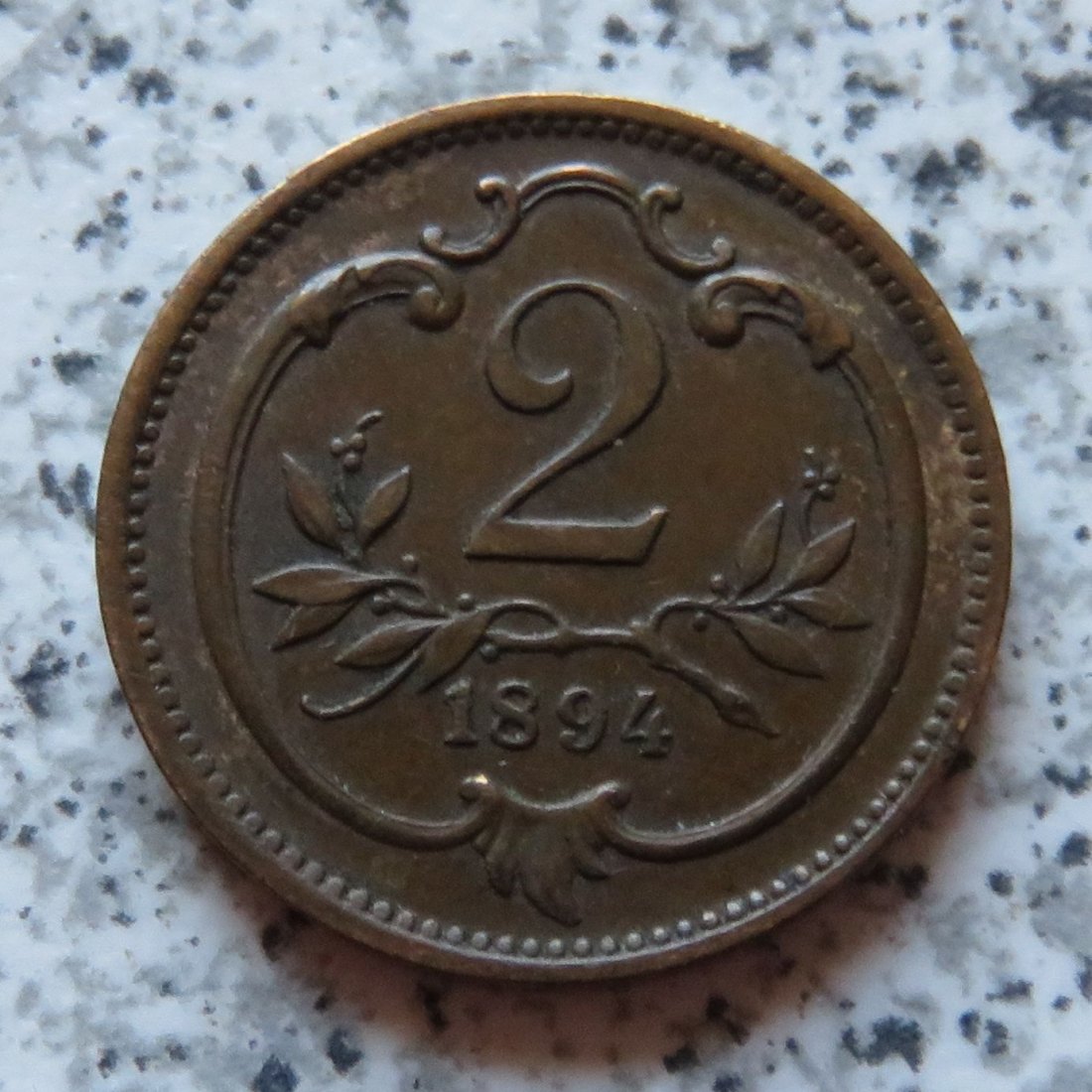  Österreich K & K 2 Heller 1894   