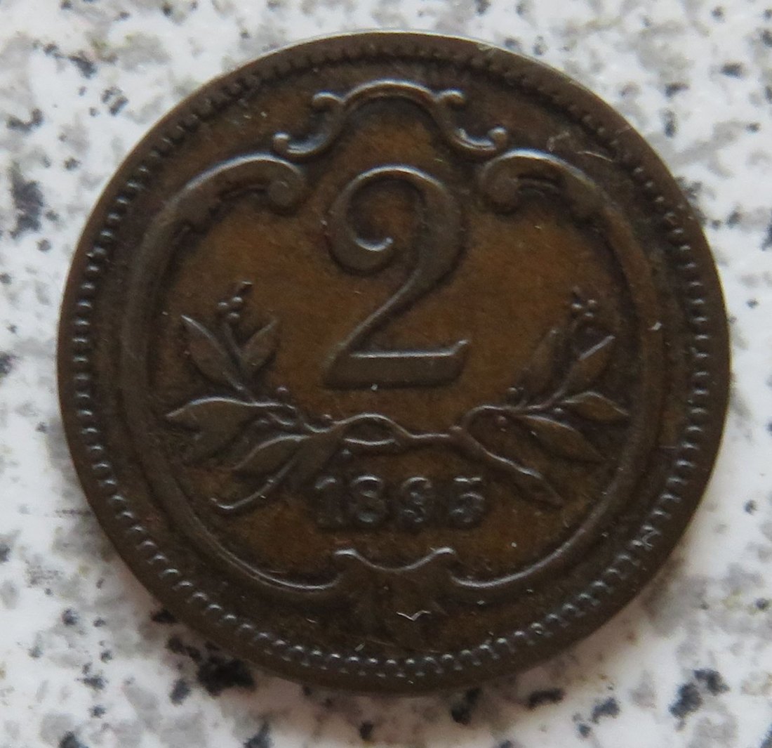  Österreich K & K 2 Heller 1895   