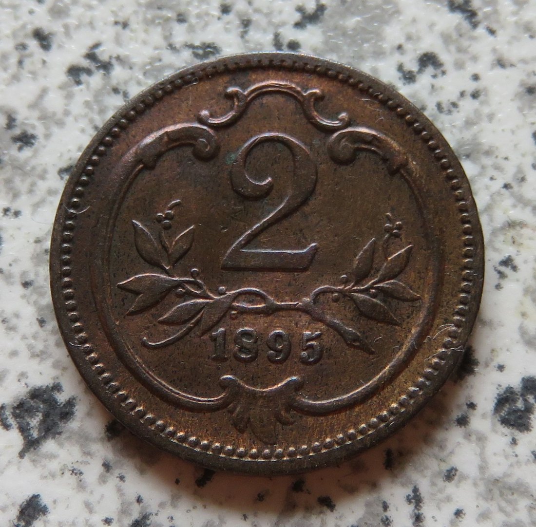  Österreich K & K 2 Heller 1895   