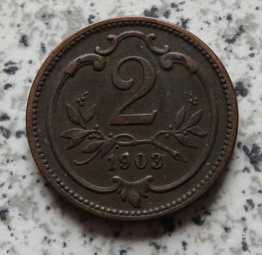  Österreich K & K 2 Heller 1903   