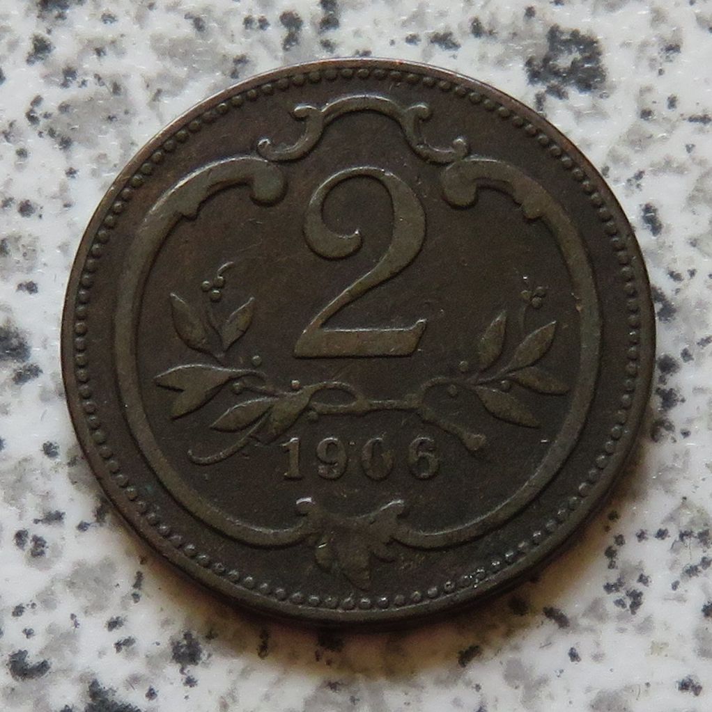  Österreich K & K 2 Heller 1906   