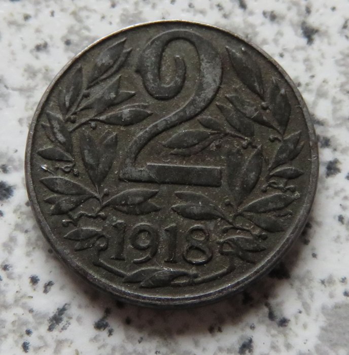  Österreich K & K 2 Heller 1918   