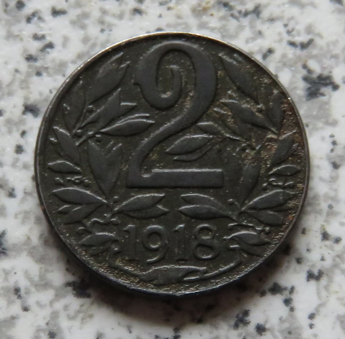  Österreich K & K 2 Heller 1918   
