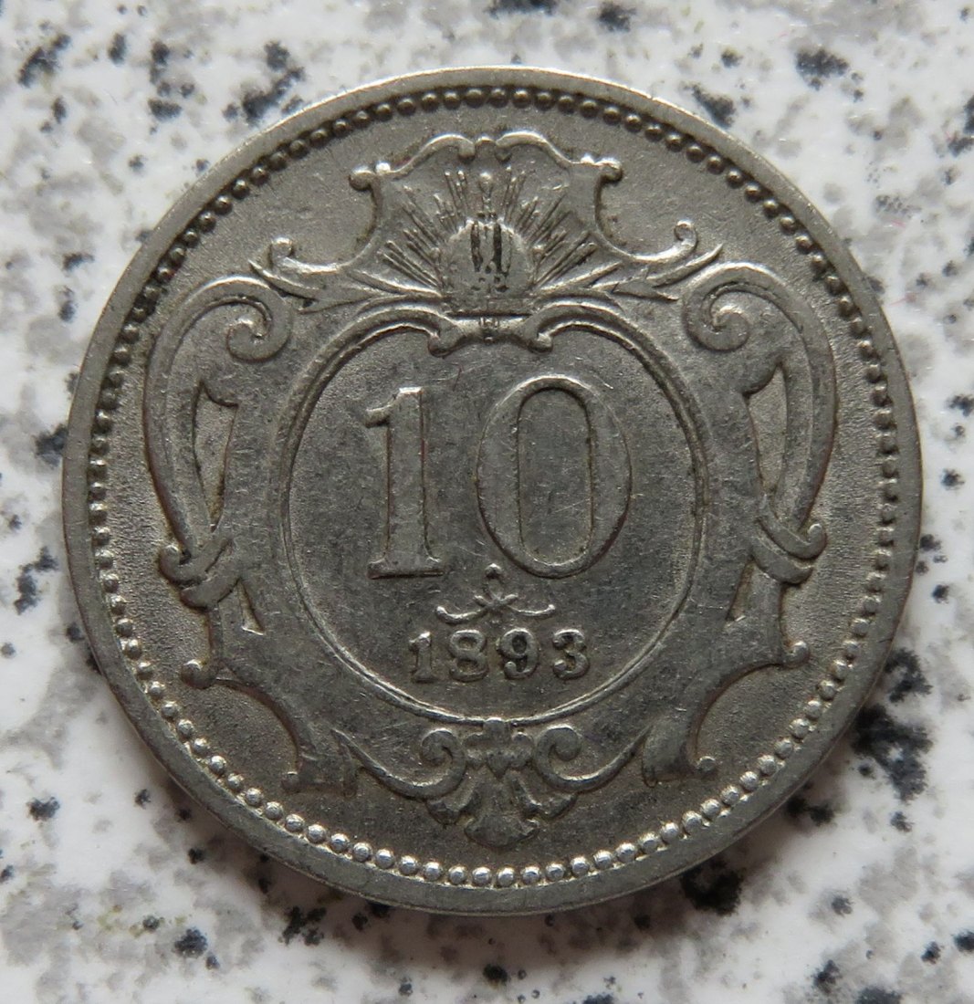  Österreich K & K 10 Heller 1893   