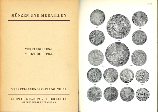  L. Grabow; Auktionskatalog Auktion Nr.19 am 09.Oktober 1964; Berlin   