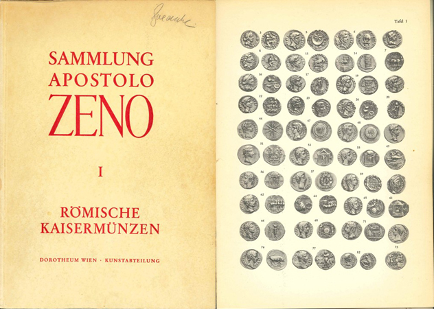  Dorotheum Wien; Auktion Sammlung Apostolo Zeno  1668-1750; Römische Kaisermünzen; Wien 1955   