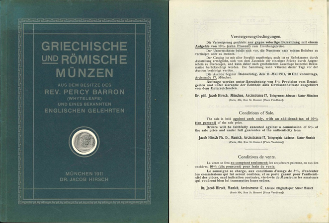  Hirsch; Griechische und Römische Münzen aus dem Besitze des Rev.Percy Barron; Auktion XXX; München   