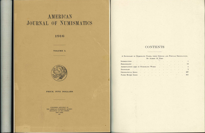  American Jornal of Numismatics 1916, Volume L; New York 1917   