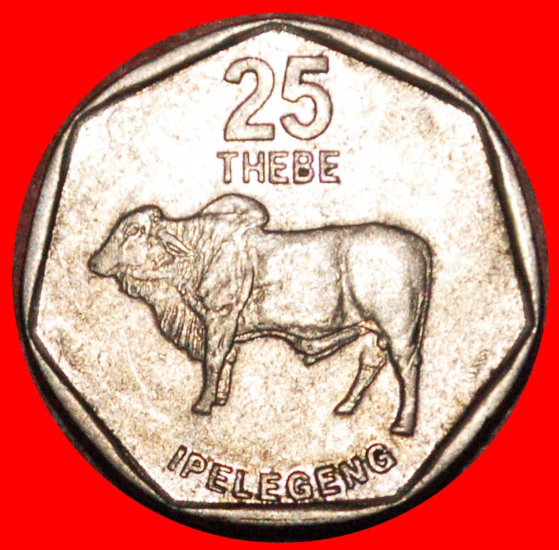 * SOUTH AFRICA (1998-2009): BOTSWANA ★ 25 THEBE 1998 ZEBU! LOW START ★ NO RESERVE!