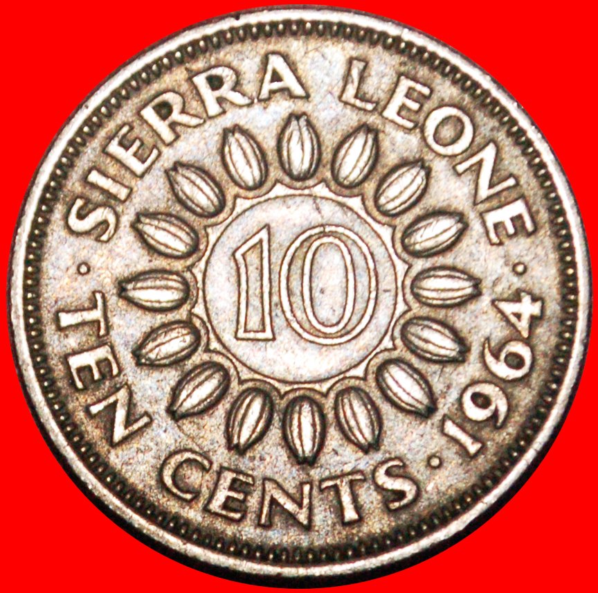 * GREAT BRITAIN: SIERRA LEONE ★ 10 CENTS 1964 CACAO!★LOW START ★ NO RESERVE!   