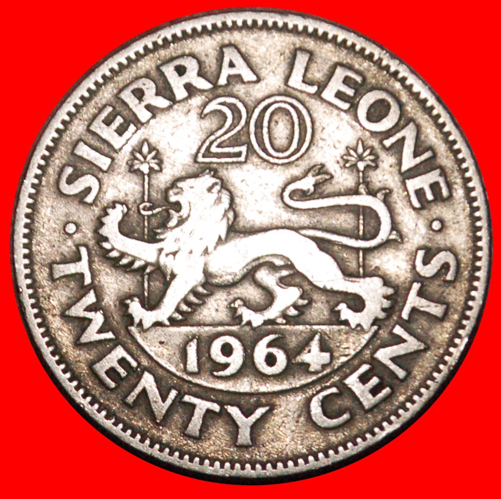  * GREAT BRITAIN: SIERRA LEONE ★ 20 CENTS 1964 LION! ★LOW START ★ NO RESERVE!   