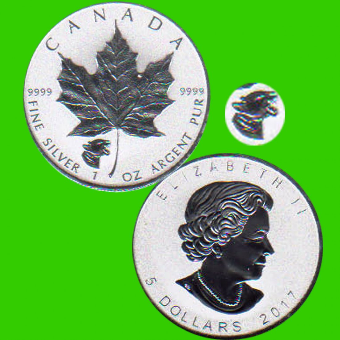  Kanada 5$ Silbermünze Maple Leaf mit Privy Mark *Puma* 2017 Reverse Proof nur 50.000St!   