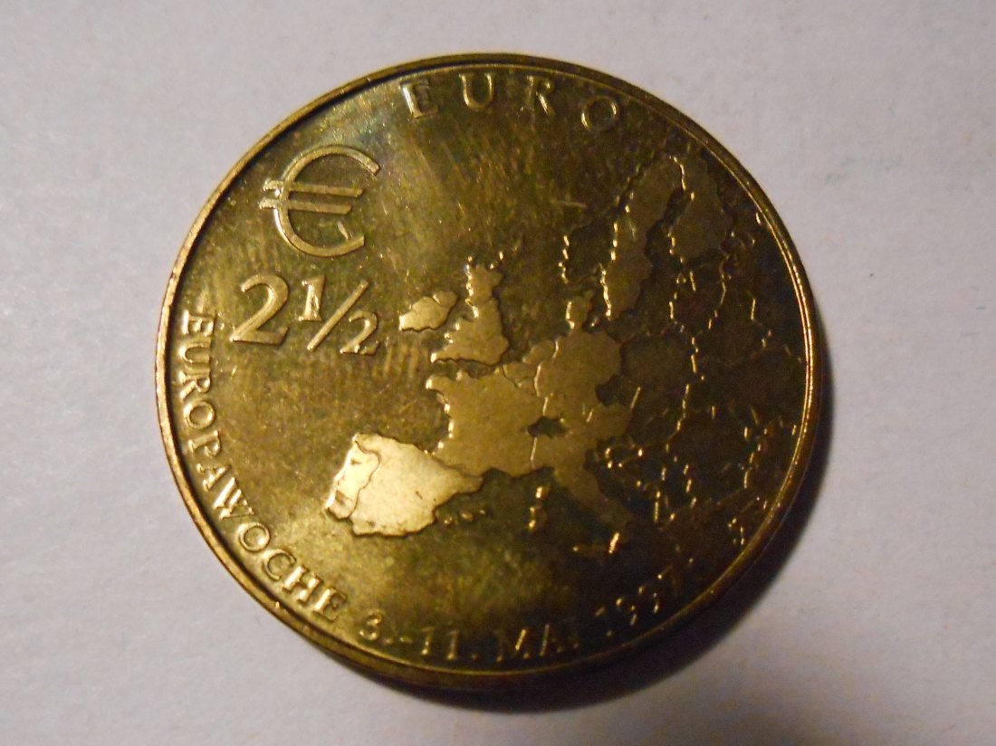  T:3.7 Deutschland Medaille 2½ Euro Europawoche, 1997   