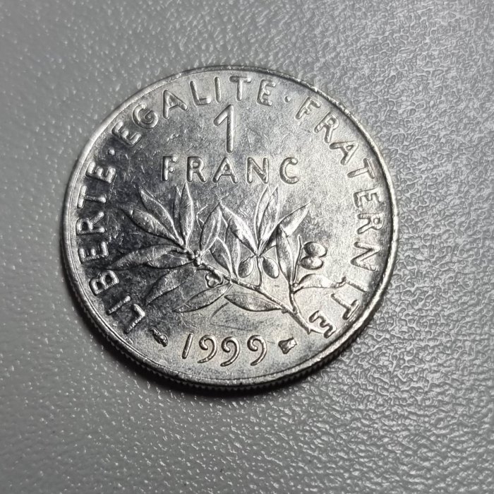  Frankreich 1 Franc 1999 VZ Umlauf   