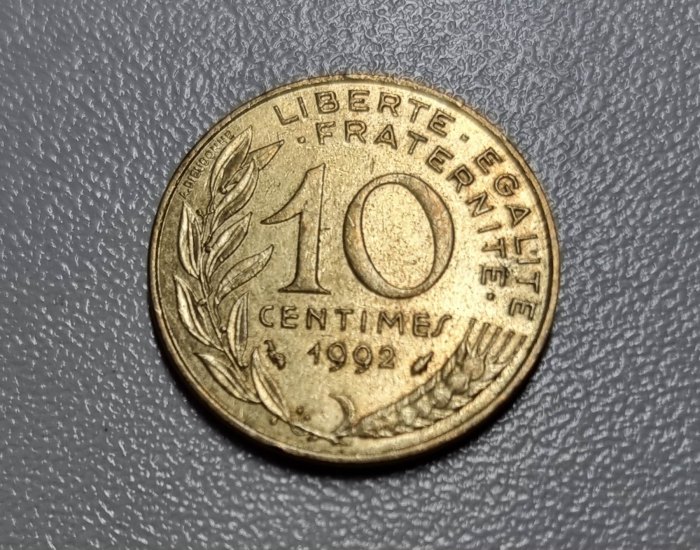  Frankreich 10 Centimes 1992 Umlauf   