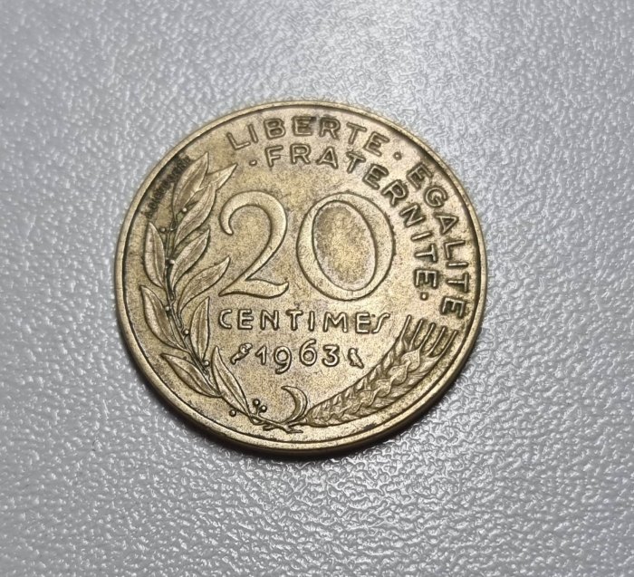  Frankreich 20 Centimes 1963 Umlauf   