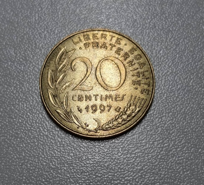  Frankreich 20 Centimes 1997 Umlauf   