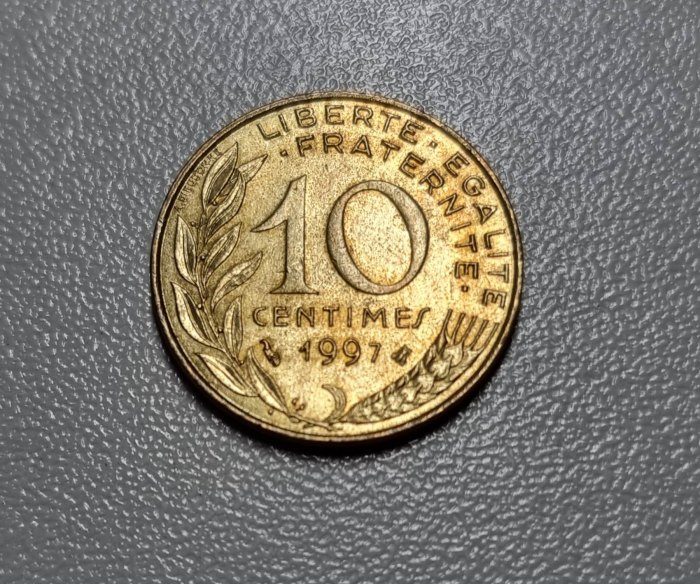  Frankreich 10 Centimes 1997 Umlauf   