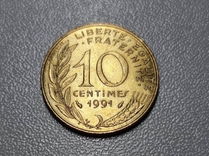  Frankreich 10 Centimes 1991 Umlauf   