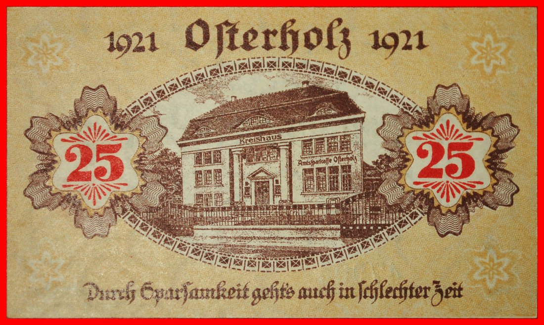 * HANOVER: GERMANY OSTERHOLZ-SCHARMBECK★25 PFENNIG 1921 UNC CRISP★UNPUBLISHED★LOW START★ NO RESERVE!
