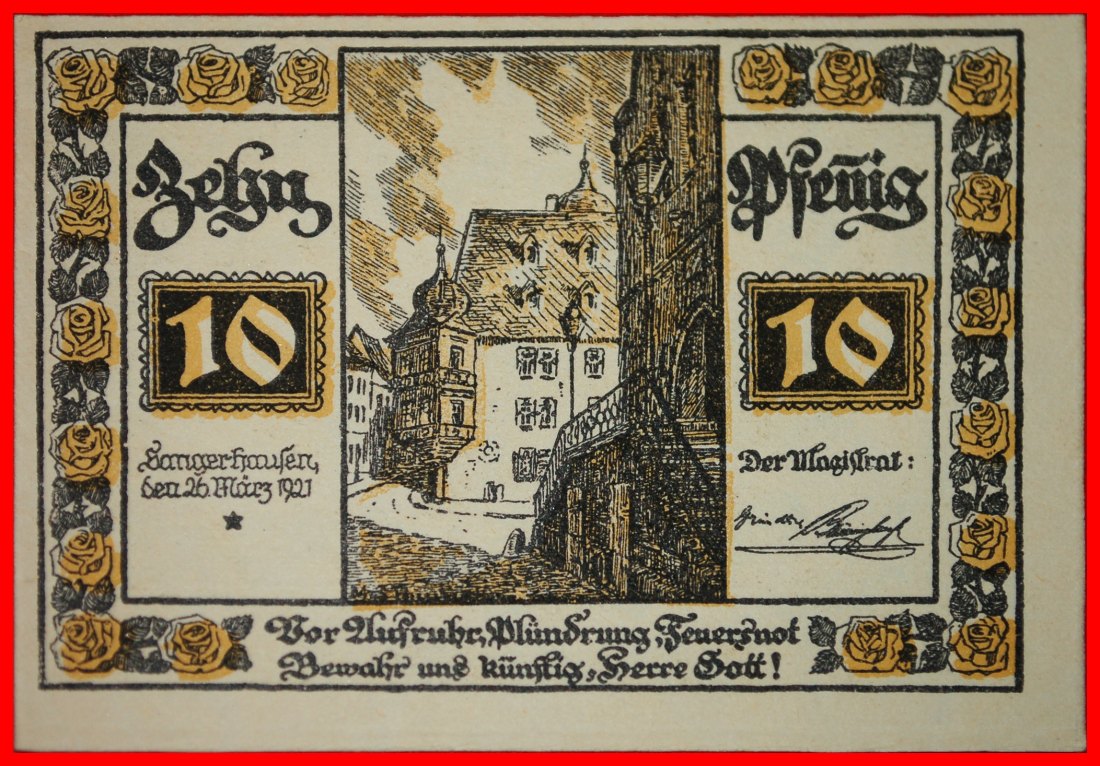  * SAXONY: GERMANY SANGERHAUSEN ★ 10 PFENNIGS 1921 CRISP! ★LOW START ★ NO RESERVE!   