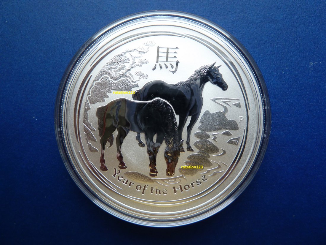  Australien 2 Dollars 2014 Lunar II Horse Silber BU in original Kapsel   