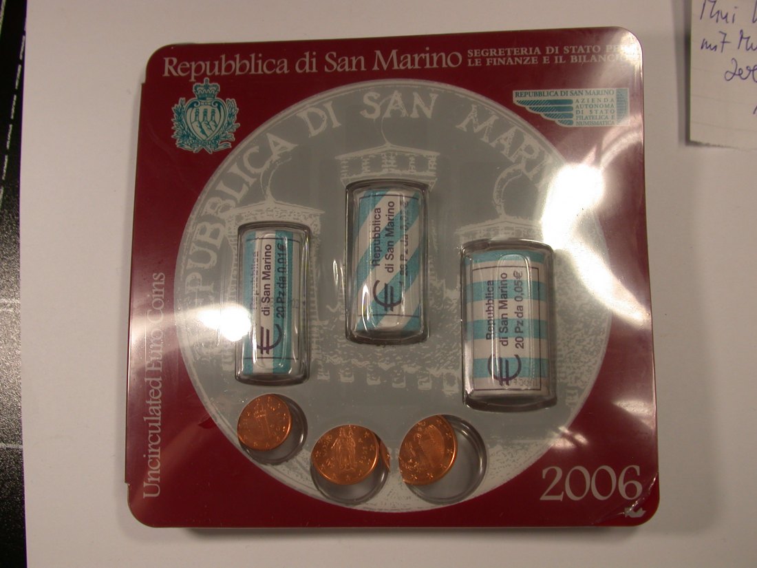  P1  San Marino Mini KMS mit Münzrollen  2006 in OVP  Originalbilder   