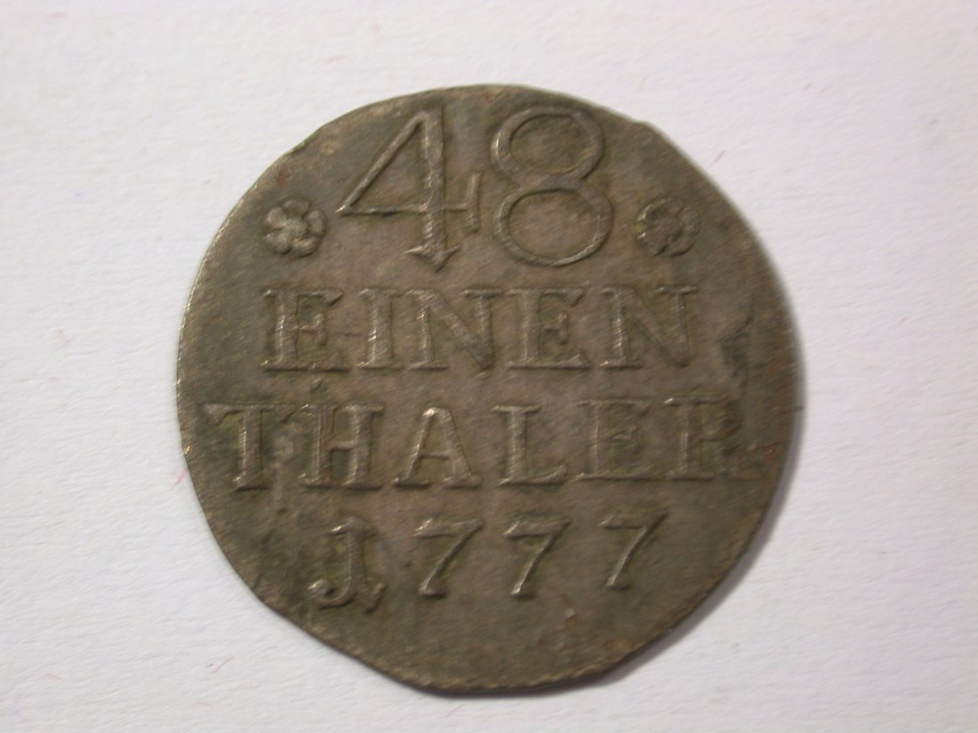  H10  Preussen 1/48 Taler 1777  Stempelfehl. sonst s-ss  Originalbilder   
