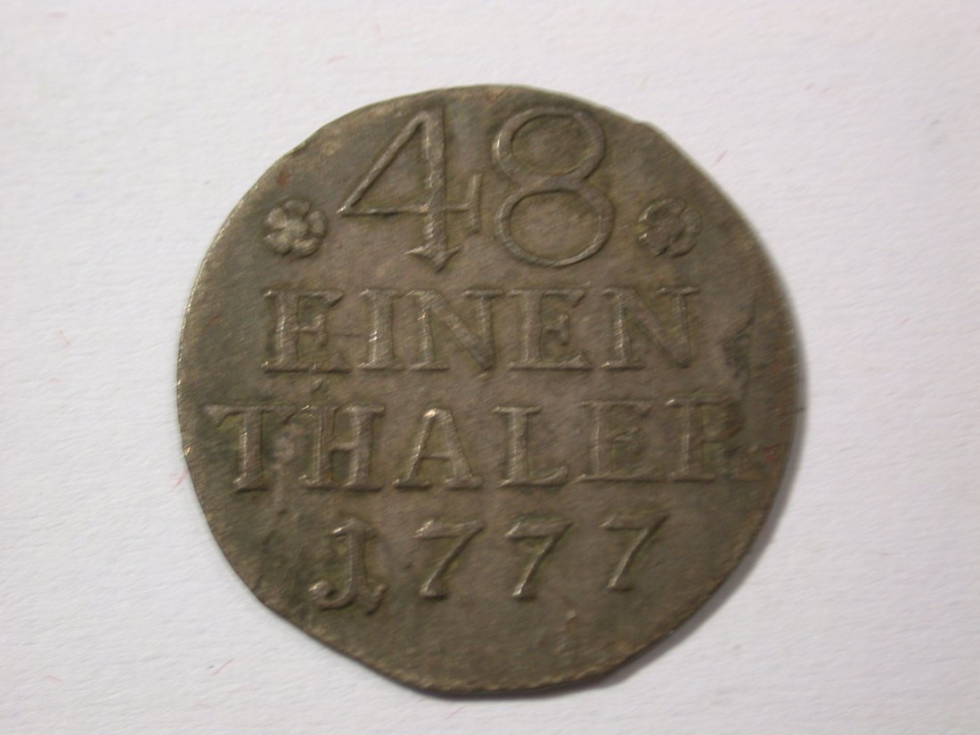 H10 Preussen 1/48 Taler 1777 Stempelfehl. sonst s-ss Originalbilder