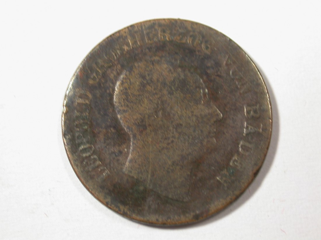  H10  Baden  1 Kreuzer 1849 gutes Belegstück   Originalbilder   