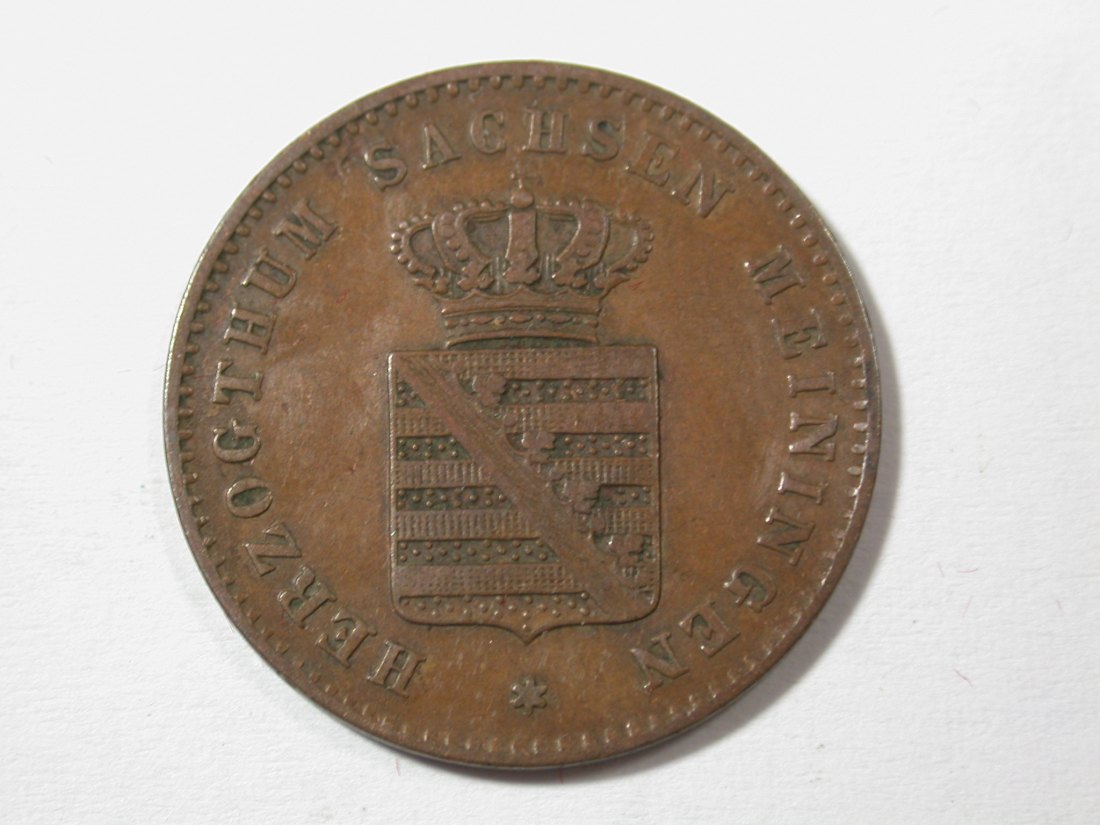  H10  Sachsen Meiningen  2 Pfennig 1870 in f.vz   Originalbilder   