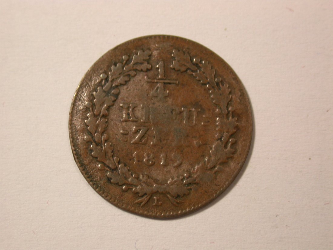  H10  Nassau  1/4 Kreuzer 1819 in f.ss  Originalbilder   