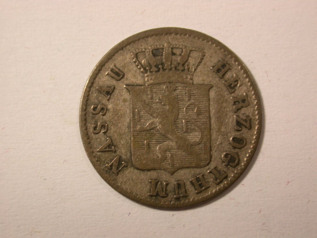  H10  Nassau  3 Kreuzer  1845 in f.ss   Originalbilder   