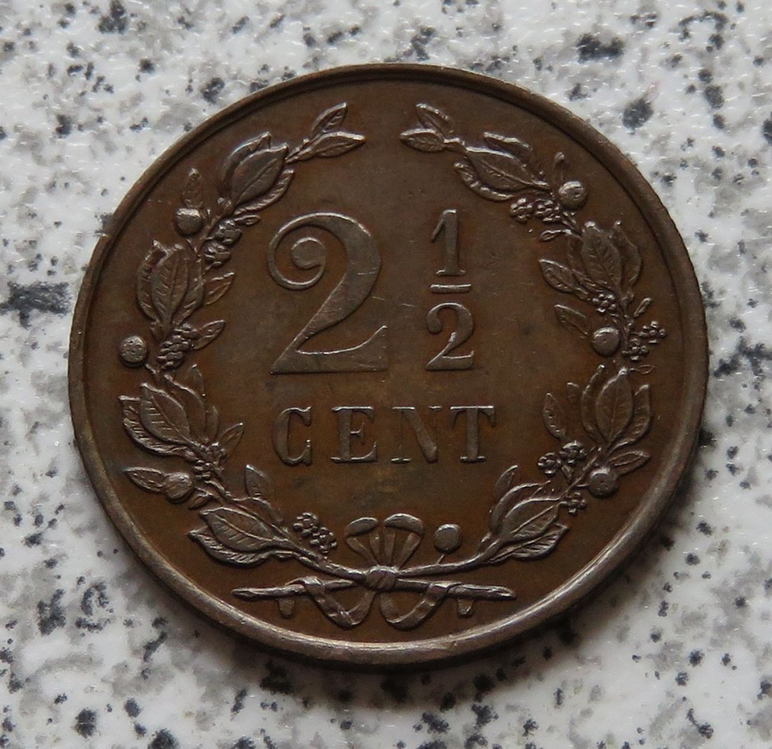  Niederlande 2,5 Cent 1890 / 2 1/2 Cent 1890, Erhaltung   
