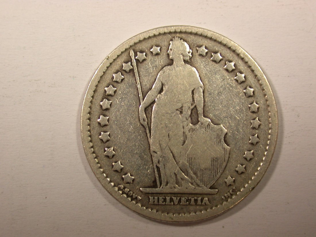  H11  Schweiz  1 Franken Silber 1904 in s-ss  Originalbilder   