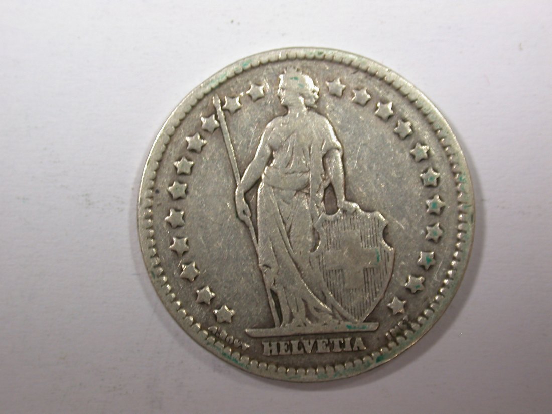  H11  Schweiz  1 Franken Silber 1908 in ss  Originalbilder   